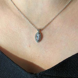 NEW Marquise 925 Silver Necklace